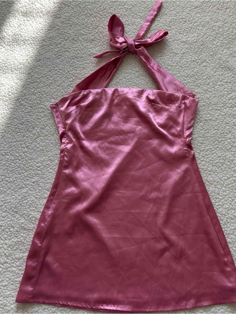 Princess Polly Pink Satin Halter Mini Dress Coquette Y2K Barbiecore party dress
